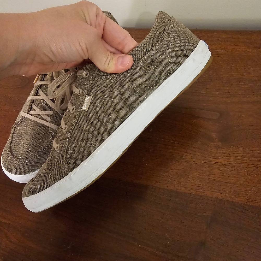 Keds Jump Kick Olive Green Canvas Sneakers Dream Foam Memory WF62203 Womens 10 - Picture 10 of 11